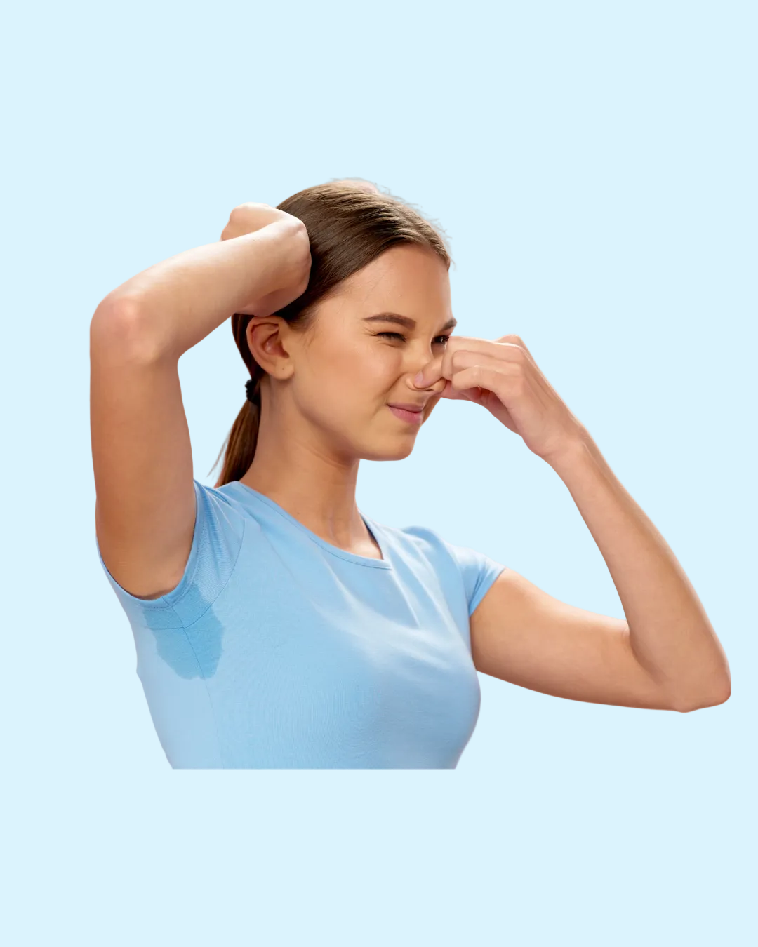 Girl struggling with hyperhidrosis and bromhidrosis